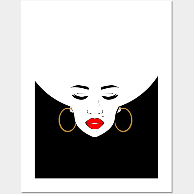 Minimalist Woman with Afro Hair Wall Art by EddieBalevo